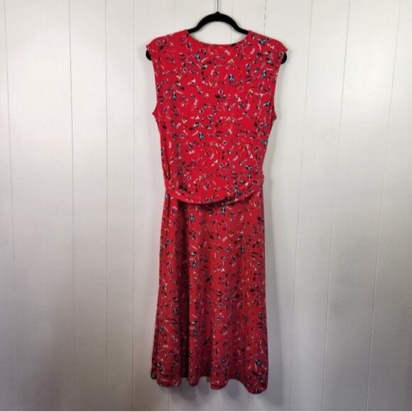 Love & Legend Pink Sleeveless A-Line Wrap Dress Knee Length Hot Pink Stretchy 0X - Picture 5 of 13